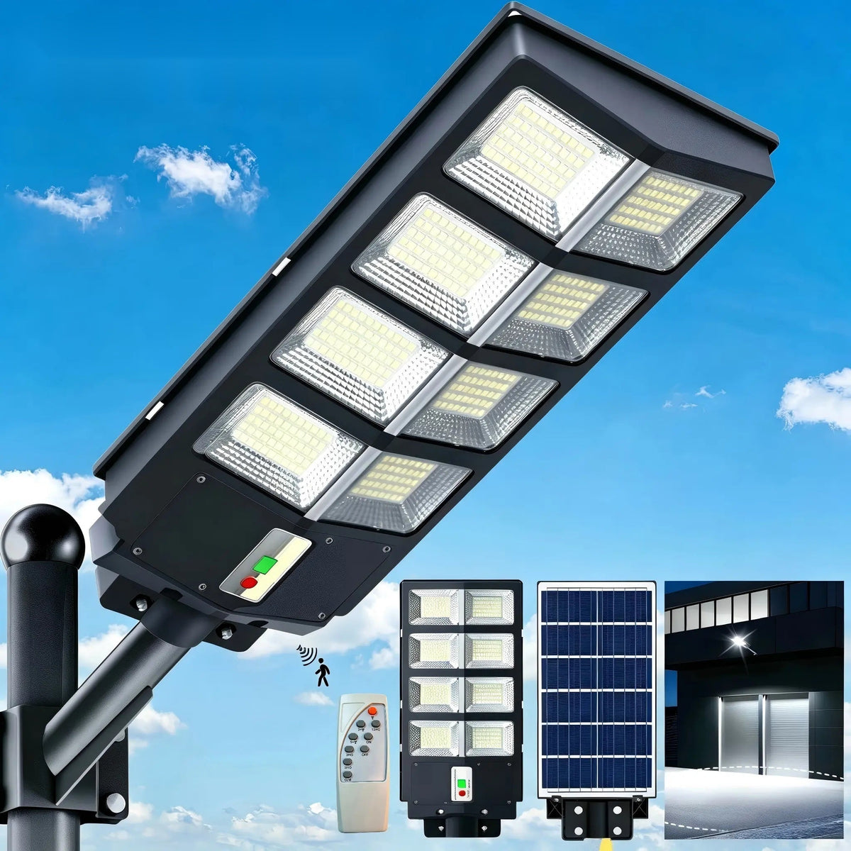 Solar Street Light Outdoor 3 Modes LED Motion Sensor Security Wall Lamp IP65