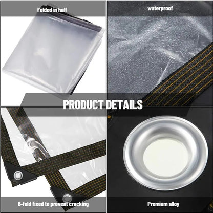 7*11FT Waterproof Clear Tarp with Grommets - Insect-Resistant, Rainproof, Dustproof, Windproof, Snowproof, Heavy-Duty Durable Rain Cloth Cover, Transparent Tarpaulin for Outdoor Garden, Camping, Patios, Porch, Chicken Coop, Greenhouse and Plant Protection