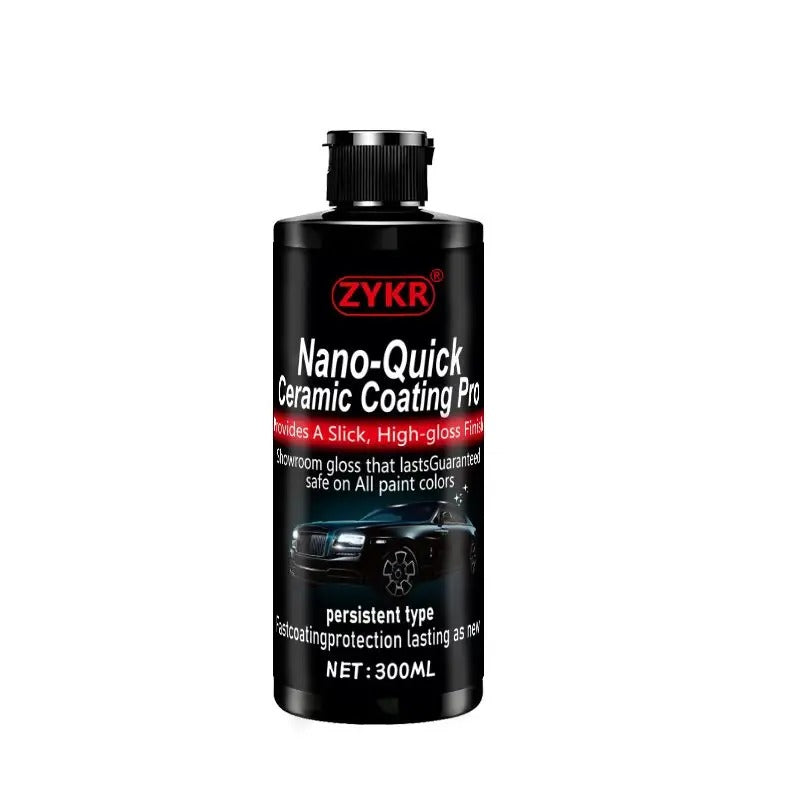 Nano-Quick Ceramic Coating Pro for automobiles, featuring advanced ceramic technology for dust-proof glass effect and lasting luster. 300 ml.