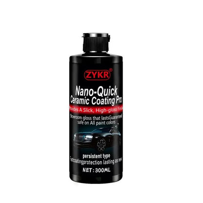 Nano-Quick Ceramic Coating Pro for automobiles, featuring advanced ceramic technology for dust-proof glass effect and lasting luster. 300 ml.