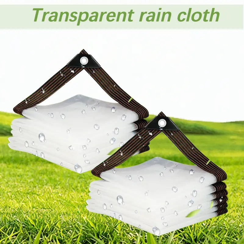 7*11FT Waterproof Clear Tarp with Grommets - Insect-Resistant, Rainproof, Dustproof, Windproof, Snowproof, Heavy-Duty Durable Rain Cloth Cover, Transparent Tarpaulin for Outdoor Garden, Camping, Patios, Porch, Chicken Coop, Greenhouse and Plant Protection