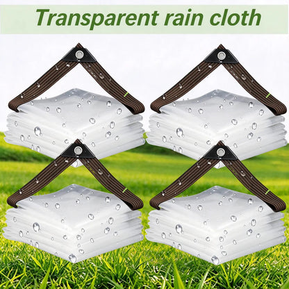 7*11FT Waterproof Clear Tarp with Grommets - Insect-Resistant, Rainproof, Dustproof, Windproof, Snowproof, Heavy-Duty Durable Rain Cloth Cover, Transparent Tarpaulin for Outdoor Garden, Camping, Patios, Porch, Chicken Coop, Greenhouse and Plant Protection